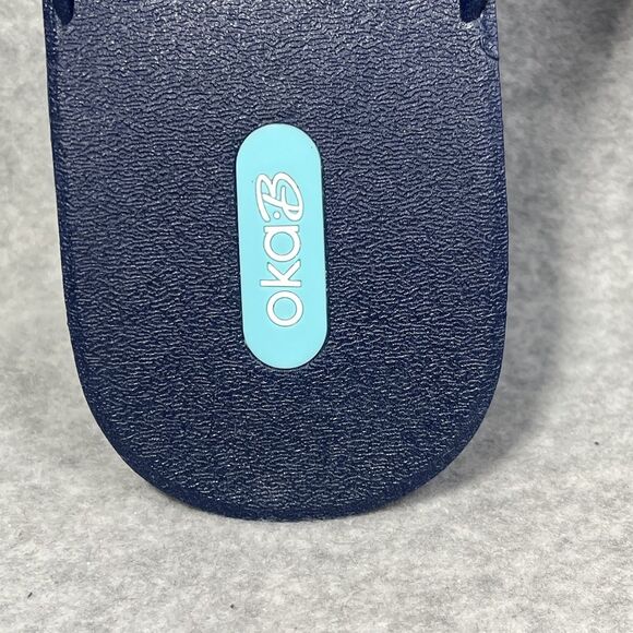 Oka-B Joy‎ Wedge Sandals Womens Large Navy Blue Starfish Sparkle Thong Flip Flop - Picture 10 of 15